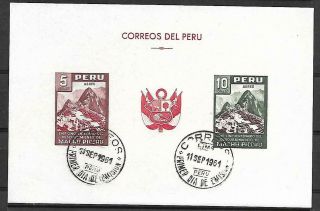 Peru Souvenir Sheet C171a (nh) From 1961 (2)