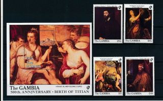 D279404 Paintings Art Nudes Titian Mnh,  S/s Gambia