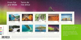 Canada 2018 Sc 3056 From Far And Wide Souvenir Sheet Of 9 Stamps