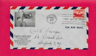 C33 Fdc Captain Clark Gable Waist Gunner In B17 Flying Fortress Wwii