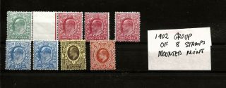 1902 Group Of 8 Stamps 1/2d To 4d Very Fine Mounted High Cat See Scan