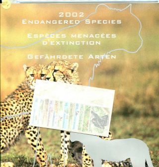 United Nations 2002 Endangered Species 12 Stamp Set With Album