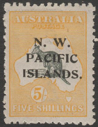 Guinea 1919 Kgv Nw Pacific Islands Opt Roo 5sh Sg116 Cat £65