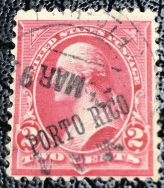 ManatÍ Spanish Period Postmark On A Porto Rico,  Overprint 2 Cent Washington 1898