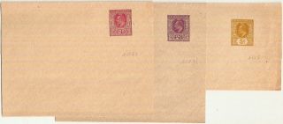 Ceylon 4x Kevii 2c/5c/6c Postal Stationery Wrappers 1903 Vgc