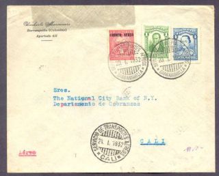 Colombia Internal Airmail By Scadta Cover 1932 W 3 Stamps