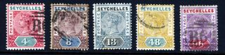 Seychelles Queen Victoria 1890 - 92 Die I Part Set To 96c.  Sg 2 To Sg 8 Vfu