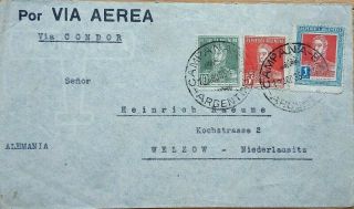 Argentina 1935 Condor Airmail Cover To Germany With Campana Postmark