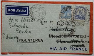 Brazil 1939 Air France Airmail Cover To England Chandler 