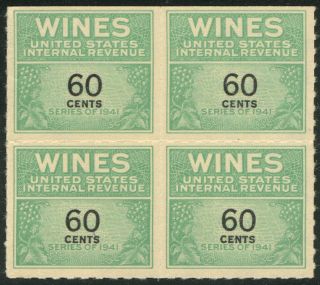 4x Block Re140 Wine 60c Cordials Stamps Block Of 4 Cv$6.  40 Mnh