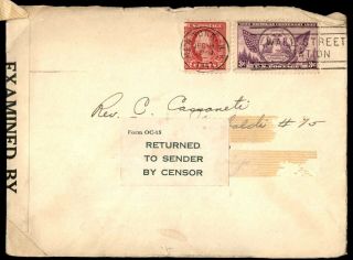 Mayfairstamps Us 1941 Wall Street Station Censored Returned To Sender Cover Wwb1