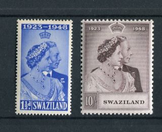 Swaziland Kgvi 1948 Royal Silver Wedding Sg46/7 Mnh