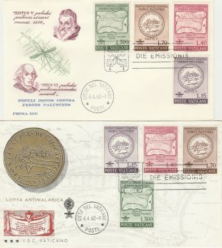 Malaria Paludisme Insect Fdc 1962 Vatican 2 Covers