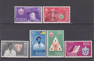 Togo 1961 Sc 401/6 Boy Scouts,  Set Mnh M401
