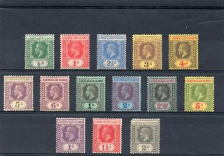 Gilbert & Ellice 1912 Values To 5/ - & 1922 Vals Sg28 - 30.  Hinged.  Cat £106