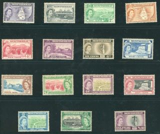 Montserrat 1953 - 62 Definitive Set Of 15 Mnh Sg 136a/149 Cat £75