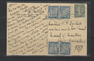France Postage Due Post Card 1924 Les Ponts Du Diable