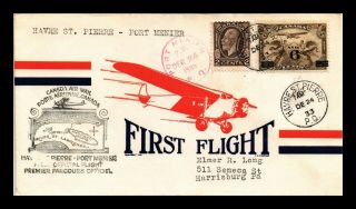 Dr Jim Stamps Havre St Pierre Port Menier Airmail First Flight Canada Cover