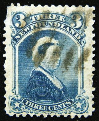 Canada Newfoundland Stamp 1868 - 73 3c Queen Victoria Scott 34 Sg37