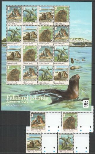 Y1349 2011 Falkland Islands Wwf Southern Sea Lion Michel 50 Euro 1sh,  1set Mnh