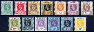 Gambia — Scott 70//85 (sg 86//101) — 1912 - 22 Kgv Issue — Mh — Scv $57.  40