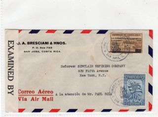 Costa Rica: 1942 Censored Airmail Cover To Usa (c36407)