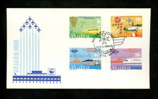 Postal History Malta Fdc 839 - 842 Air Airplane Relly Race Un Icao 1994