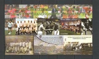 G1526 2005 Lesotho Sport Football 75th Anniversary 1st World Cup Uruguay 1kb Mnh