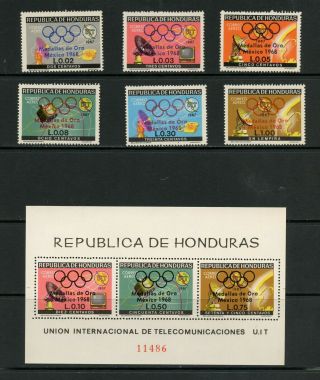 S861 Honduras 1969 Olympics Medal Winners Overprinted Mnh