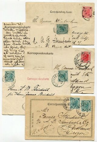 Austria 1901 - 1906 Group Of Four Early Picture Postcards To Usa X 5 -