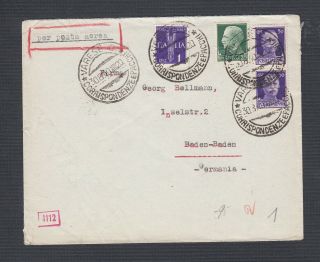 Italy 1940 Two Wwii Censored Airmail Covers Varese To Baden - Baden Germany