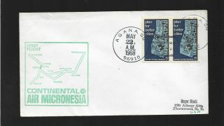 First Flight Continental Air Micronesia Agana Gu To Mariana May 23,  1968