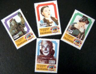 Montserrat Wizard Of Oz Postage Stamps Set 1989 Mnh 50 Years Dorothy Scarecrow