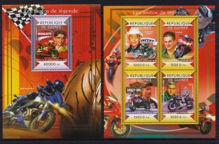 Guinea 2015 Motorbikes Racing Motorcycle Ducati Buell Mcqueen On Stamps Mnh Bb