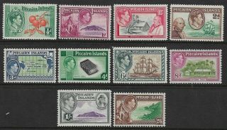 Pitcairn Islands - Kgvi Complete Set Of 10 To 2/6 Unhinged Sg1 - 8 Cv£100,