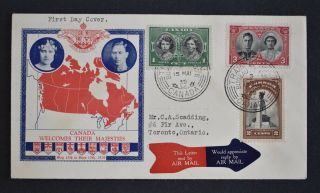 Canada,  Kgvi,  1939,  Illustrated Fdc Of Royal Visit Stamps,  With Royal Train Pm 