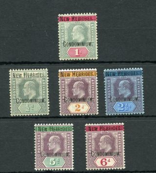 Hebrides 1908 Values To 1s Sg3/8 Mlh/mm Cat £91