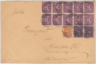 Germany Dr 1923 (29.  1. ) Inflat.  Cover Kaldenkirchen To Kempen (correct Rate)