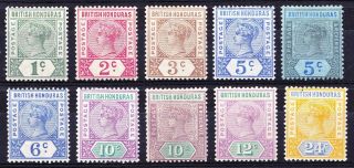 Br.  Honduras 1891 Qv Short Set To 24c,  Fine Cv £100,