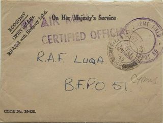 Cyprus 1953 Field Post Office 148 Cover,  Royal Engineers Survey Depot Cachet
