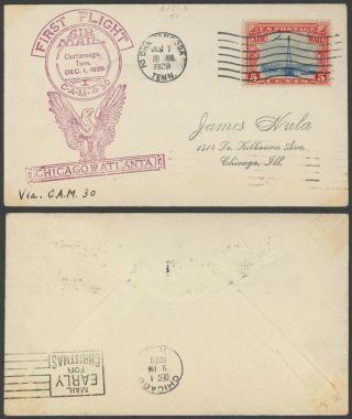 Usa 1928 - 1st Flight Air Mail Cover Chicago Atlanta 30042/30