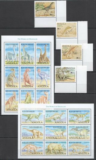 C656 Angola Fauna Reptiles The World Of Dinosaurs 1set,  2kb Mnh