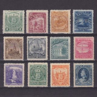 El Salvador 1896,  Sc 146 - 157,  Wmk/no Wmk,  Mh/no Gum