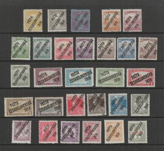 Czechoslovakia 1919 Overprints On Hungary Mh,  29 Stamps