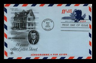 Dr Jim Stamps Us 11c Air Mail Letter Sheet John F Kennedy Fdc Cover