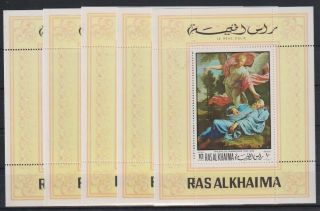 G936.  5x Ras Al Khaima - Mnh - Art - Paintings - Champaigne