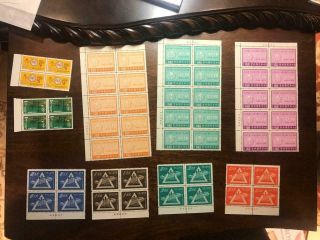 Mnh Roc Taiwan China Stamps 3 Better Sets In Blocks Vf