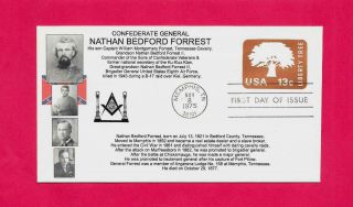 U576 Fdc Confederate General Nathan Bedford Forrest & Descendants Masonic