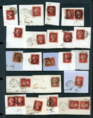 Queen Victoria 1d Red Stars On Piece 24 Stamps (au198)