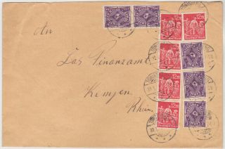 Germany Dr 1923 (30.  1. ) Inflat.  Cover Franking TÖnisberg To Kempen